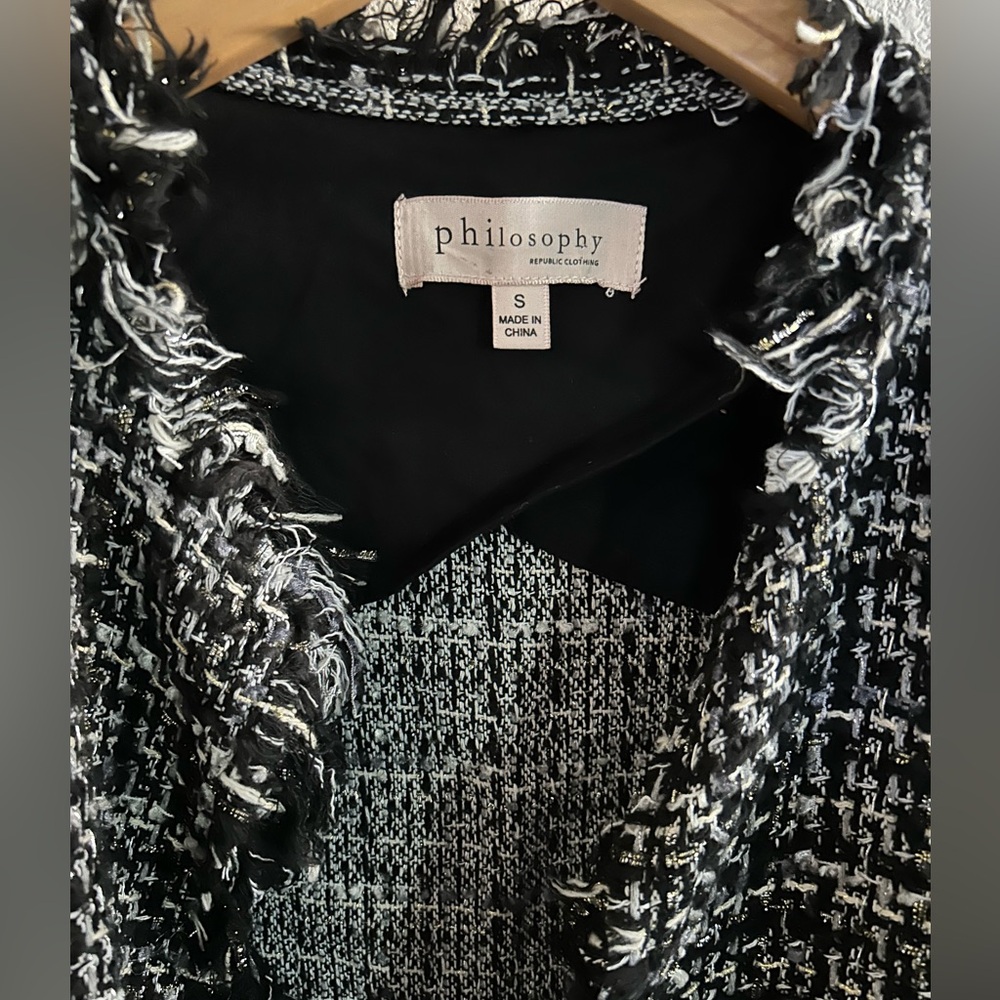 Philosophy Monochrome Tweed Jacket Size Small - Picture 3 of 5